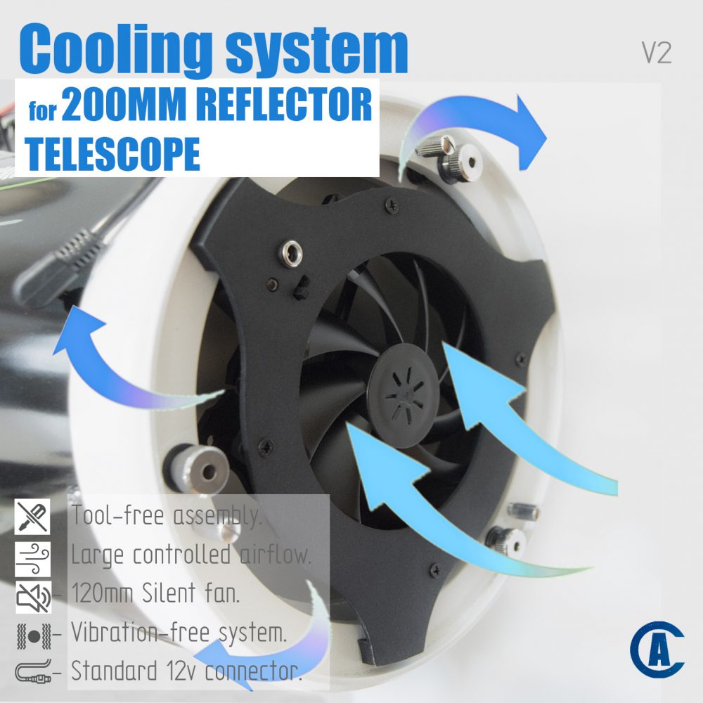 Cooling Fan for Dobsonian Telescope 8" (200mm) V2